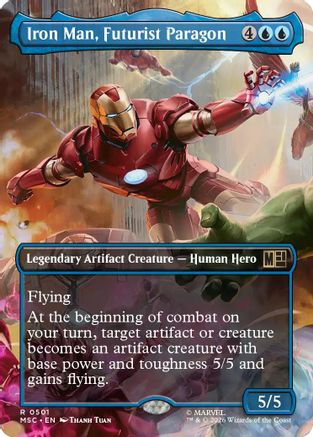 Iron Man, Futurist Paragon (Borderless) - Commander: Marvel Super Heroes Foil