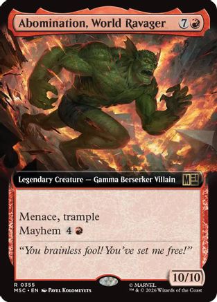 Abomination, World Ravager (Extended Art) - Commander: Marvel Super Heroes Foil