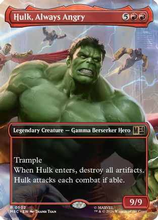 Hulk, Always Angry (Borderless) - Commander: Marvel Super Heroes Foil