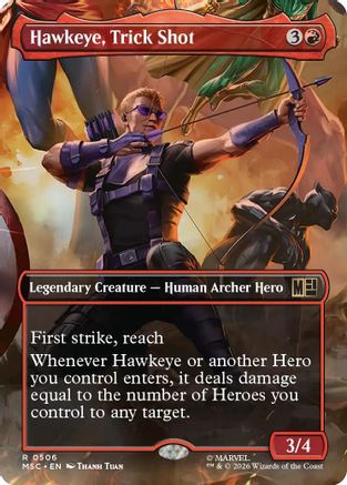 Hawkeye, Trick Shot (Borderless) - Commander: Marvel Super Heroes Foil