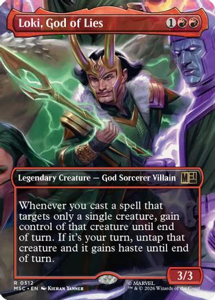 Loki, God of Lies (Borderless) - Commander: Marvel Super Heroes Foil