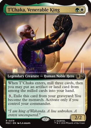 T'Chaka, Venerable King (Extended Art) - Commander: Marvel Super Heroes Foil