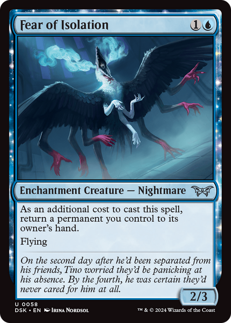 Fear of Isolation: (enchantment) [Duskmourn: House of Horror]