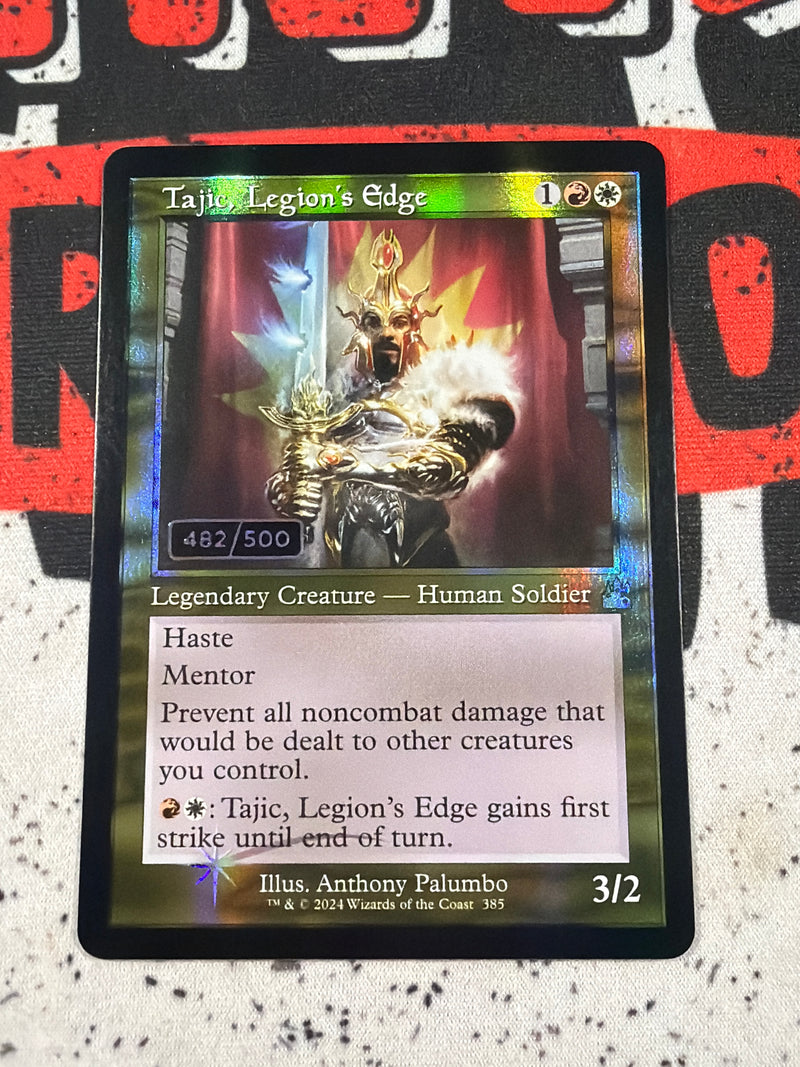 Tajic, Legion's Edge [482/500] (Retro Frame) (Serial Numbered) [Ravnica Remastered] Foil