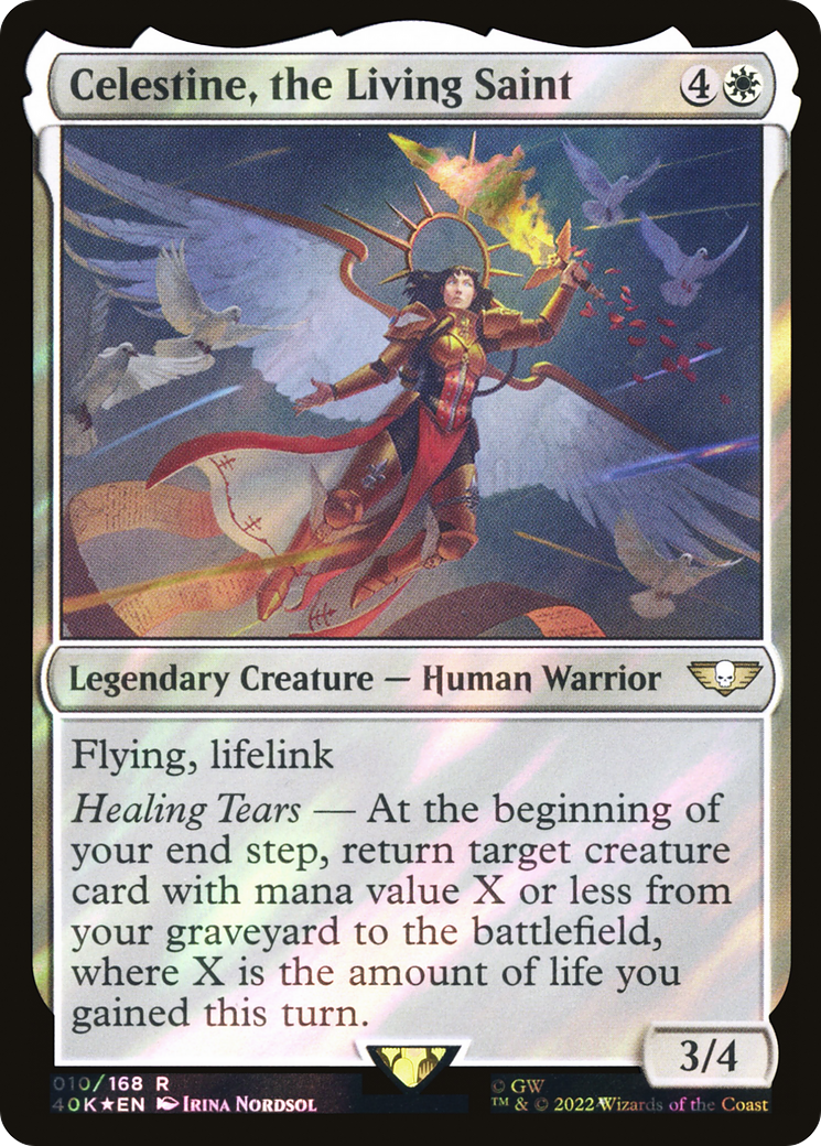 Celestine, the Living Saint (Surge Foil) - Warhammer 40,000 Commander Foil