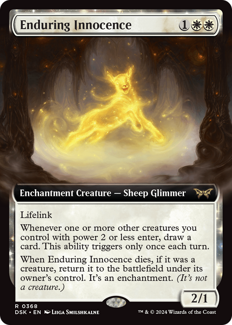 Enduring Innocence (Extended Art) [Duskmourn: House of Horror]: (Extended Art, enchantment)
