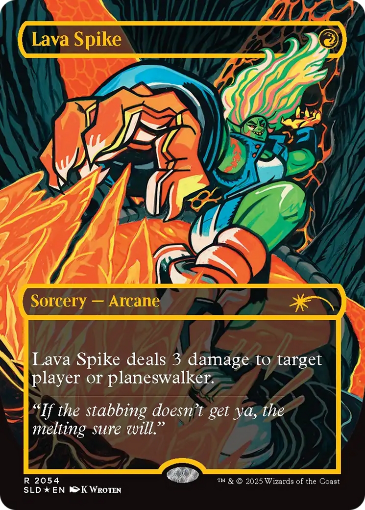 Lava Spike (2054) (Raised Foil) [Secret Lair Drop] (Borderless) Foil