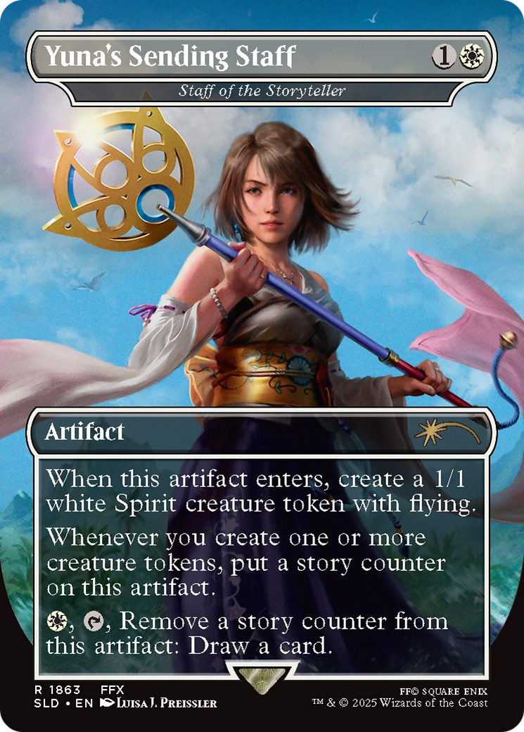 Yuna's Sending Staff - Staff of the Storyteller [Secret Lair Drop] / Yuna's Sending Staff (Borderless)