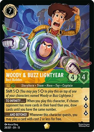 Woody & Buzz Lightyear - Best Buddies (28/204) [Attack of the Vine] Cold Foil