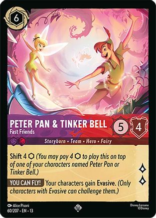 Peter Pan & Tinker Bell - Fast Friends (60/204) [Attack of the Vine] Cold Foil
