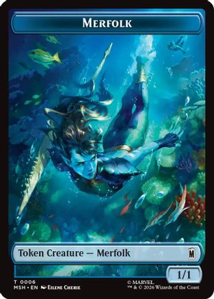 Merfolk // Doombot Double-Sided Token [Marvel Super Heroes] Foil