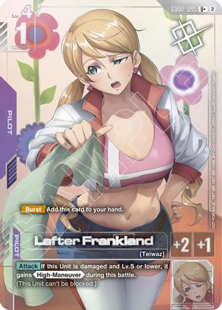 Lafter Frankland (Store Tournament Winner Pack 05) (GD02-095) [Gundam Promotional Cards] Holofoil