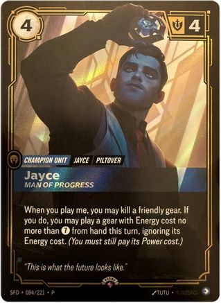 Jayce - Man of Progress (084/221) [Riftbound Organized Play Promotional Cards] Foil