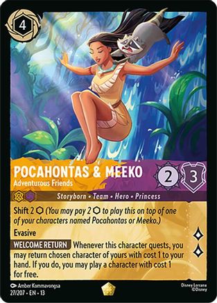 Pocahontas & Meeko - Adventurous Friends (27/204) [Attack of the Vine] Cold Foil