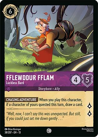 Fflewddur Fflam - Luckless Bard (38/204) [Attack of the Vine] Cold Foil