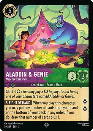 Aladdin & Genie - Mischievous Pals (59/204) [Attack of the Vine] Cold Foil