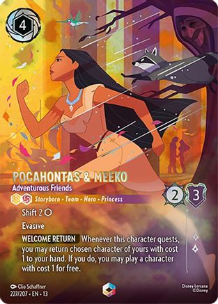 Pocahontas & Meeko - Adventurous Friends (Enchanted) (227/204) [Attack of the Vine] Holofoil