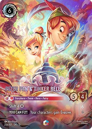 Peter Pan & Tinker Bell - Fast Friends (Enchanted) (233/204) [Attack of the Vine] Holofoil