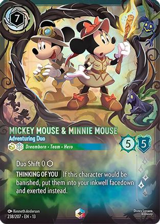 Mickey Mouse & Minnie Mouse - Adventuring Duo (Enchanted) (238/204) [Attack of the Vine] Holofoil