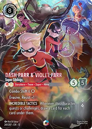 Dash Parr & Violet Parr - Super Siblings (Enchanted) (241/204) [Attack of the Vine] Holofoil