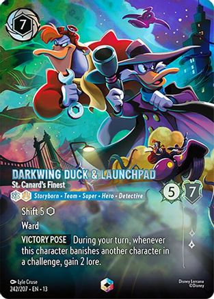 Darkwing Duck & Launchpad - St. Canard's Finest (Enchanted) (242/204) [Attack of the Vine] Holofoil