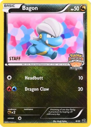 Bagon (Regional Championships) [Staff] 006/20 [League & Championship Cards]  - Holofoil