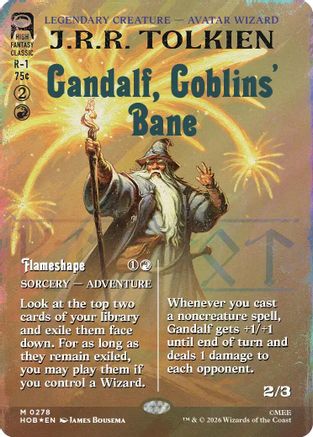 Gandalf, Goblins' Bane (Borderless) (Surge Foil) [The Hobbit] Foil