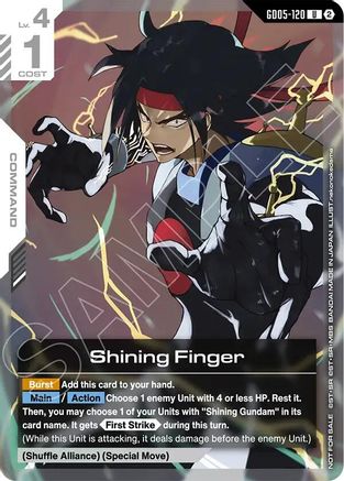 Shining Finger (GD05 Release Event) (GD05-120) [Gundam Promotional Cards] Holofoil