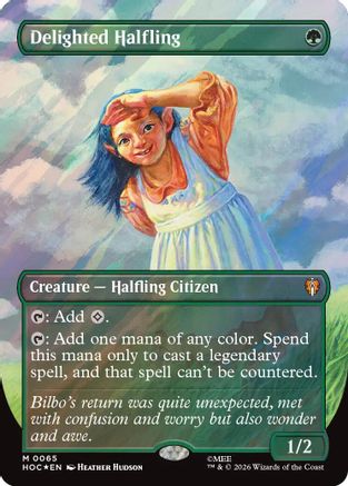 Delighted Halfling (Borderless) (Surge Foil) [The Hobbit] Foil