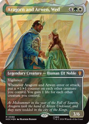 Aragorn and Arwen, Wed (Borderless) (Surge Foil) [The Hobbit] Foil