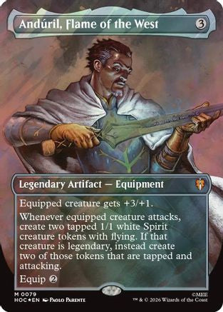 Anduril, Flame of the West (Borderless) (Surge Foil) [The Hobbit: Eternal-Legal] Foil