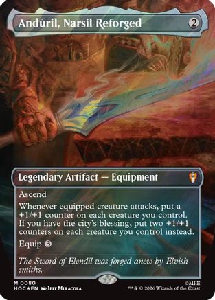 Anduril, Narsil Reforged (Borderless) (Surge Foil) [The Hobbit: Eternal-Legal] Foil