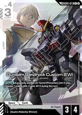 Gundam Sandrock Custom (EW) (R+) (Link Rare) (GD05-071) [Freedom Ascension] Holofoil