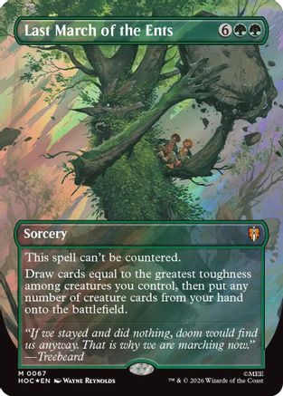 Last March of the Ents (Borderless) (Surge Foil) [The Hobbit: Eternal-Legal] Foil
