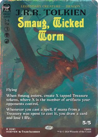Smaug, Wicked Worm (Borderless) (Surge Foil) [The Hobbit] Foil