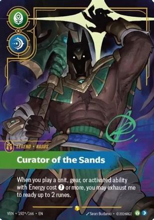 Nasus - Curator of the Sands (Signature) (192*/166) [Vendetta] Foil