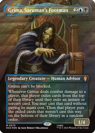 Grima, Saruman's Footman (Borderless) (Surge Foil) [The Hobbit: Eternal-Legal] Foil