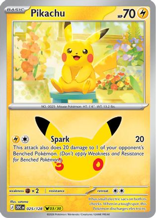 Pikachu 025/128 [ME 30th Celebration]  - Holofoil