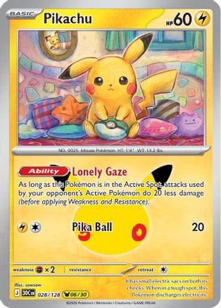 Pikachu 028/128 [ME 30th Celebration]  - Holofoil