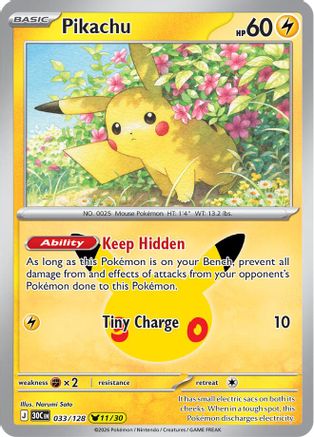 Pikachu 033/128 [ME 30th Celebration]  - Holofoil