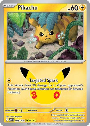 Pikachu 038/128 [ME 30th Celebration]  - Holofoil