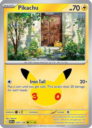 Pikachu 039/128 [ME 30th Celebration]  - Holofoil