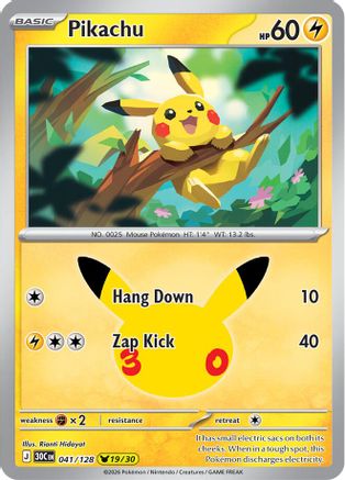 Pikachu 041/128 [ME 30th Celebration]  - Holofoil