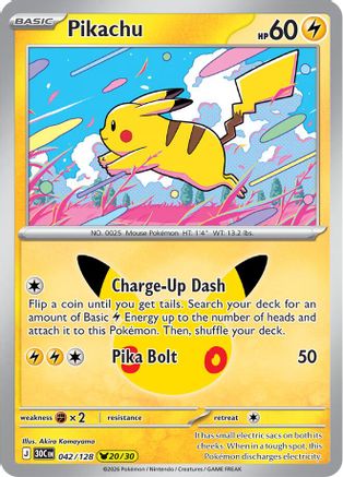 Pikachu 042/128 [ME 30th Celebration]  - Holofoil