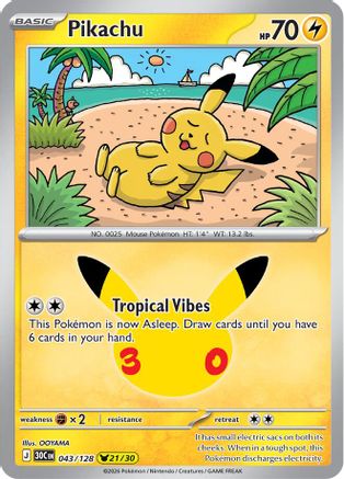 Pikachu 043/128 [ME 30th Celebration]  - Holofoil