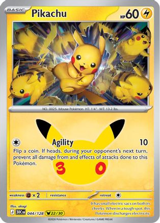 Pikachu 044/128 [ME 30th Celebration]  - Holofoil
