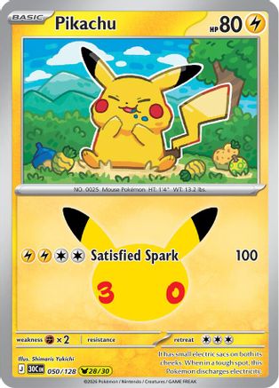 Pikachu 050/128 [ME 30th Celebration]  - Holofoil