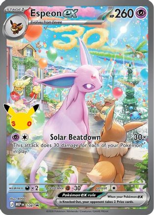 Espeon ex (30th Celebration) 108 [ME Mega Evolution Promo]  - Holofoil