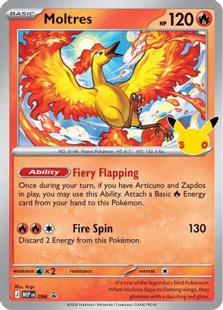 Moltres (30th Celebration) 096 [ME Mega Evolution Promo]  - Holofoil