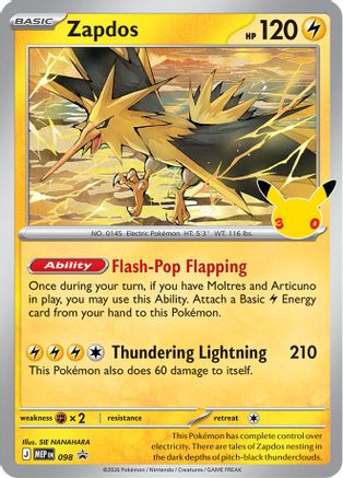 Zapdos (30th Celebration) 098 [ME Mega Evolution Promo]  - Holofoil